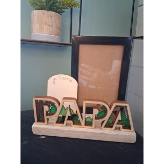Décoration en 3D en bois avec cadre