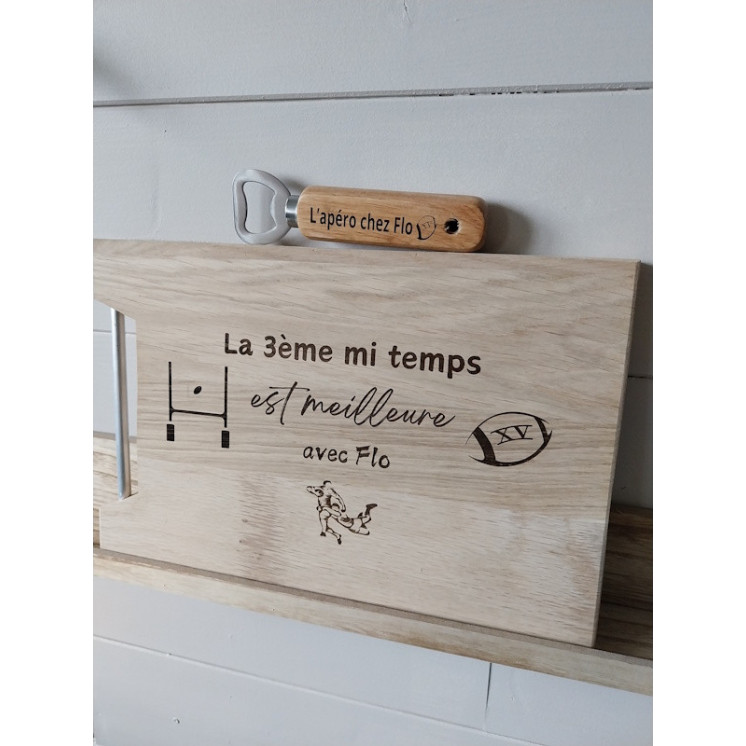 Planche chêne avec barre acier