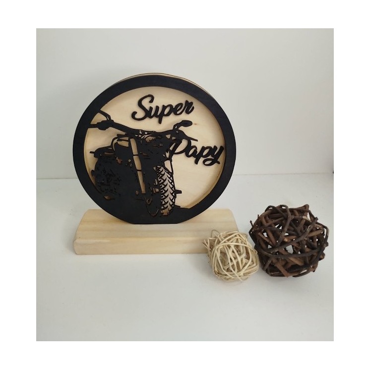 Lampe ronde en bois papy