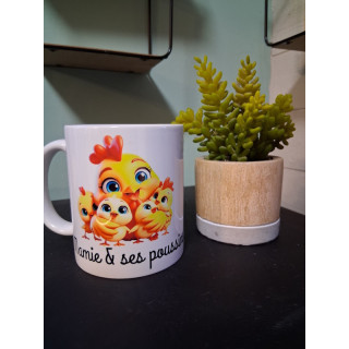 Mug Mamie poule et ses poussins
